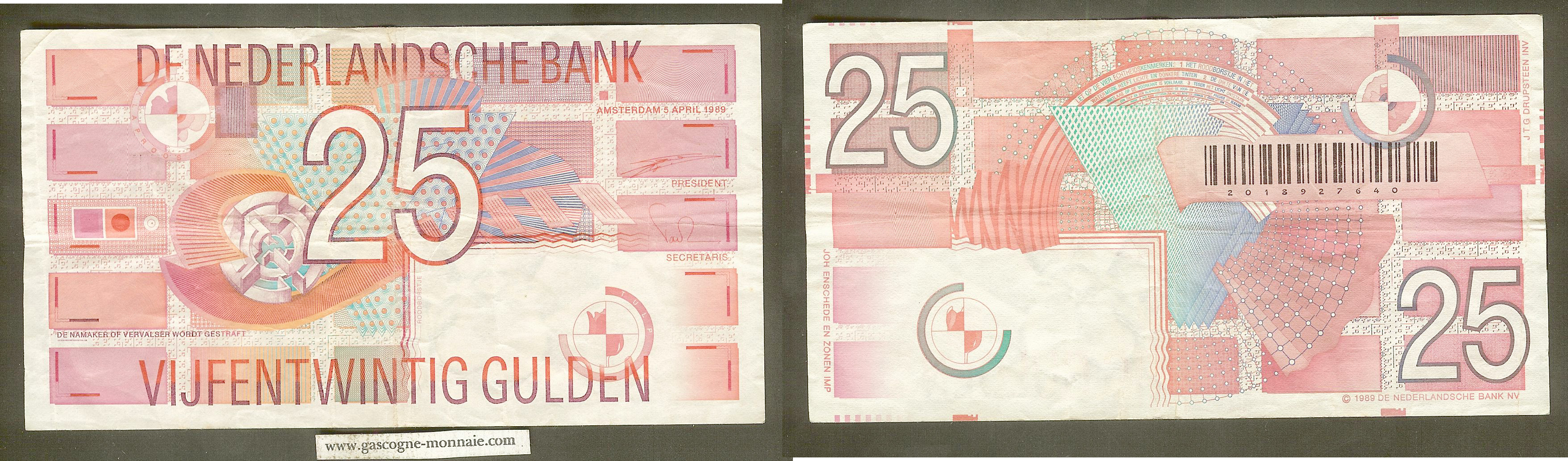 Netherlands 25 gulden 1989 VF